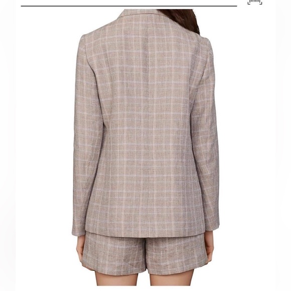 New MAJE PARIS Checked Linen Jacket in Size 6/M/38 - Picture 6 of 11